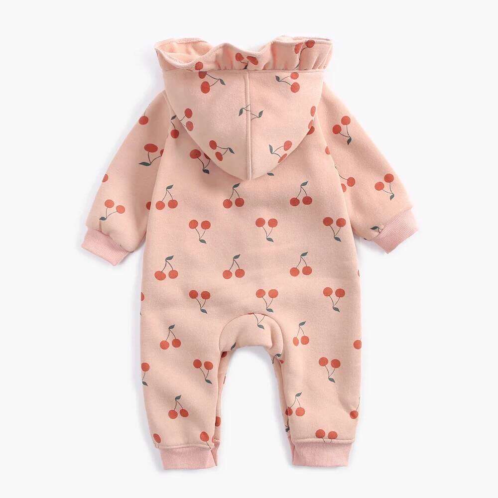 Sanlutoz Thicked Long Sleeve Winter Warm Infants Jumpsuits Hooded Baby Girls Rompers Clothing Fashion Cute 26H0224