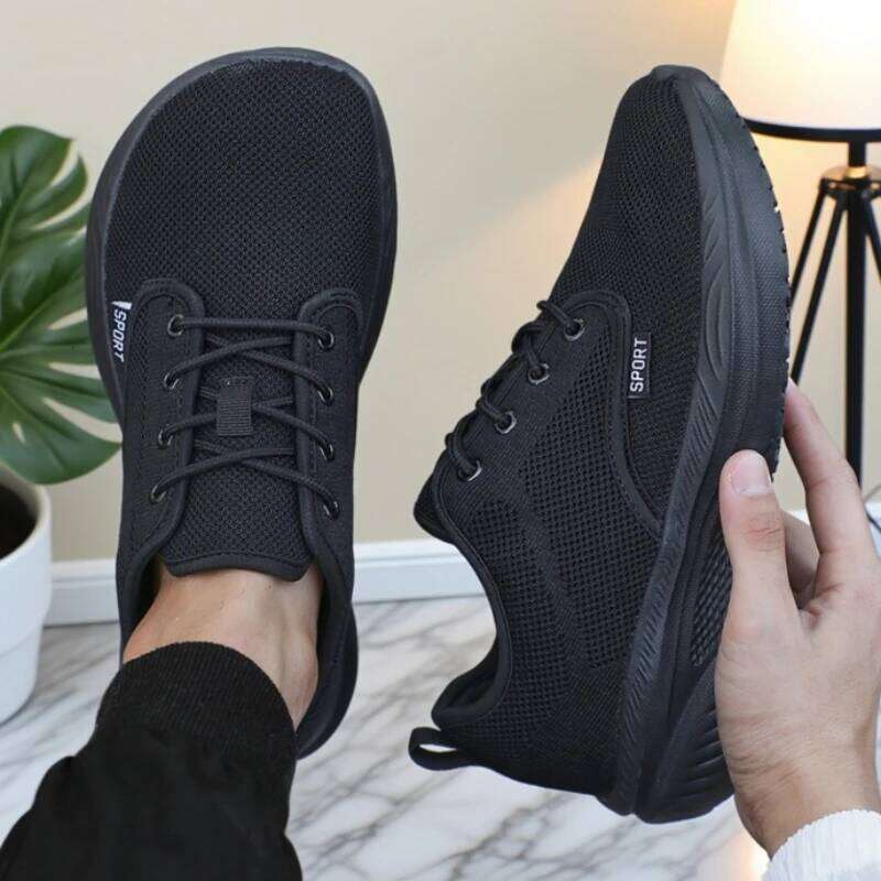 Men's Knitted Writing Comfortable Breathable Fit Platform Outdoor Walking Four Seasons Versatile Soft Bottom Hiking Shoes