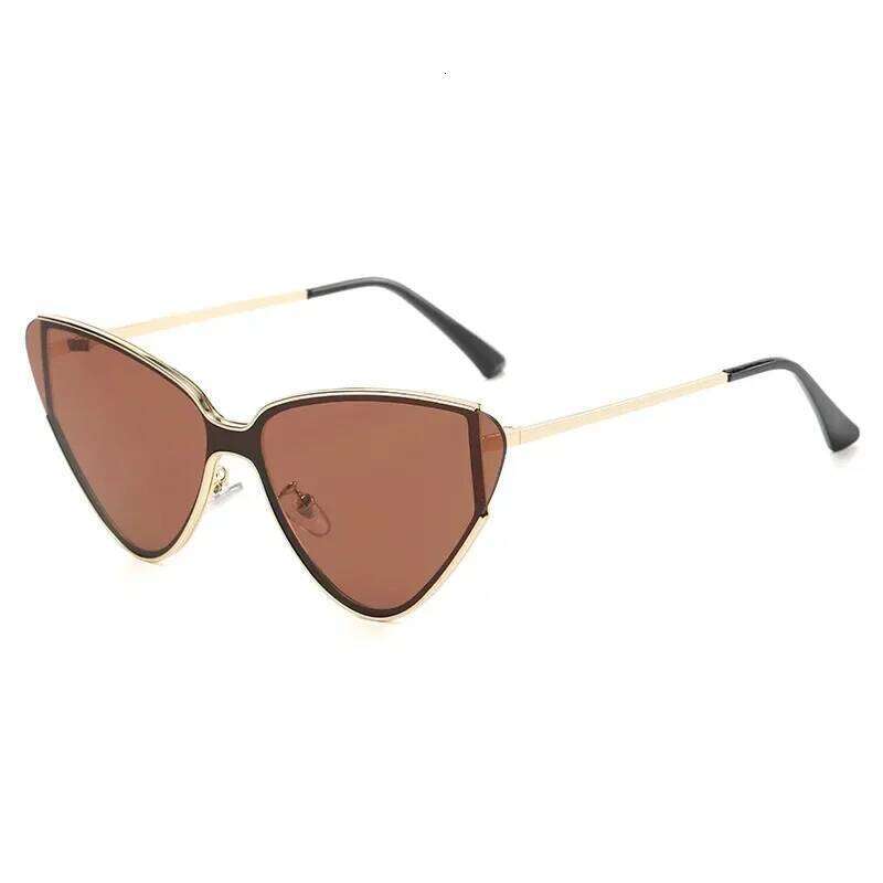 Fashion Cat Eye Sunglasses Luxury Brand Design Women Metal Triangle Sun Glasses Retro Lady Shades Eyewear Oculos Gafas De Sol 26W0224