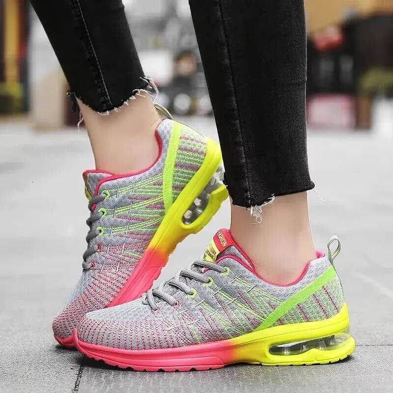 Women's Explosive Street Trendy with Unique Grid Design Breathable and Comfortable Outdoor Walking Training Shoes