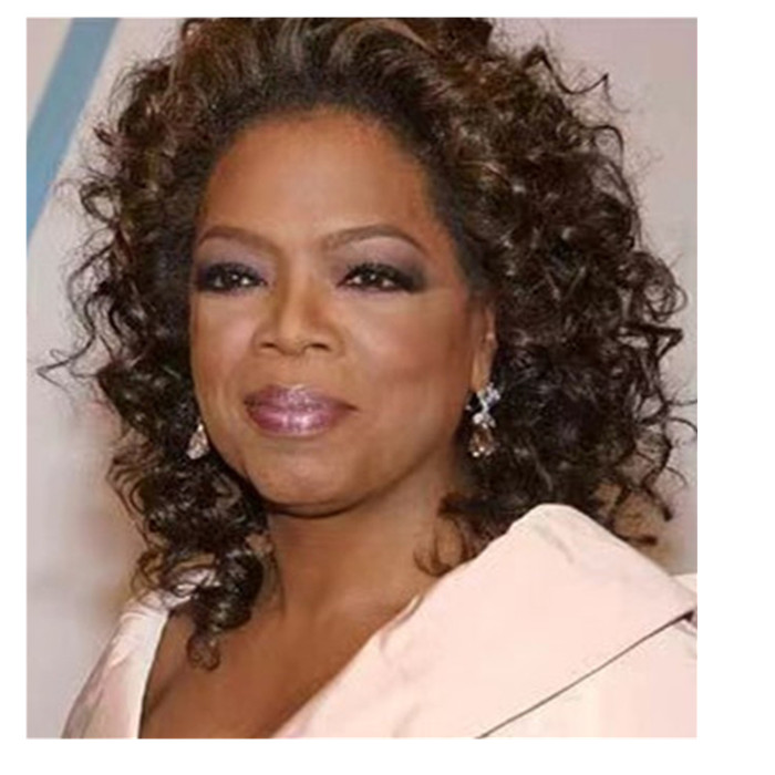 Oprah winfrey hairstyle natural loose curl lace front wig short black brown human hair wig for black women 180%density