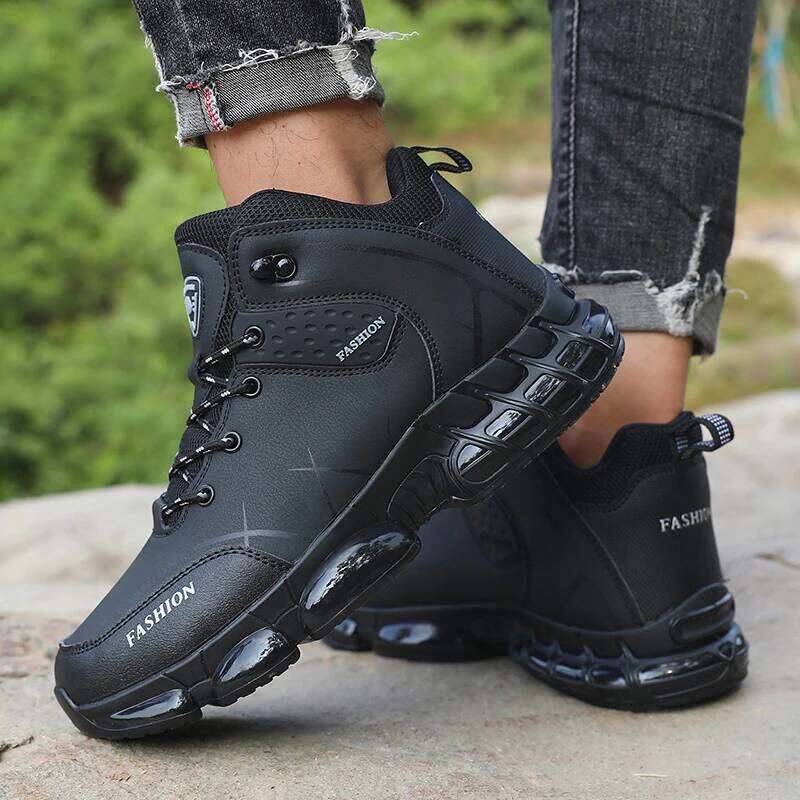 New Hiking Shoes High Quality Durable Leather Climbing Shoe Outdoors Camping Waterproof Fishing Hunting Walking Sneakers Men