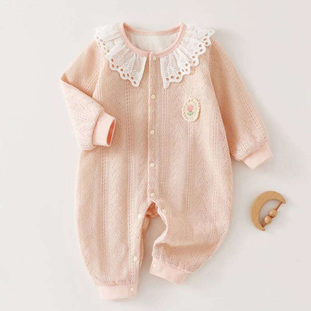 Rompers Girl Long Sleeve Autumn Winter Knitted Peter Pan Collar 1st Birthday Princess Baby Jumpsuit Christmas Infant Cloth 26H0224