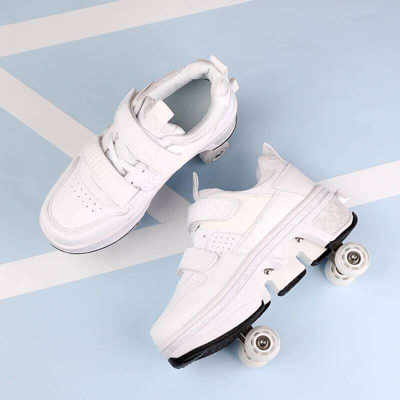 Children Roller Sneakers With 4 Wheels Skates Adult Runaway Parkour Deformation Shoes For Women Men Youth Kids Gift 26W0224
