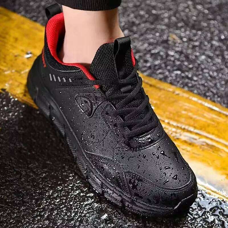 Men Hiking New Leather Windproof Lightweight Simple Versatile Jogging Male Sneakers Outdoor Non-Slip Wear Resistant Shoes