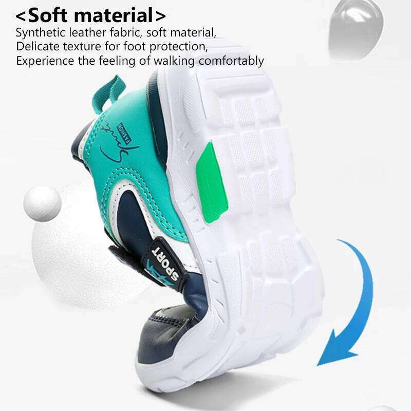 Four Seasons Children Sneakers Lightweight Non-slip Sport Shoes Outdoor Comfortable 5-16Years Old Kids Boys Walking Running Shoe 26W0224