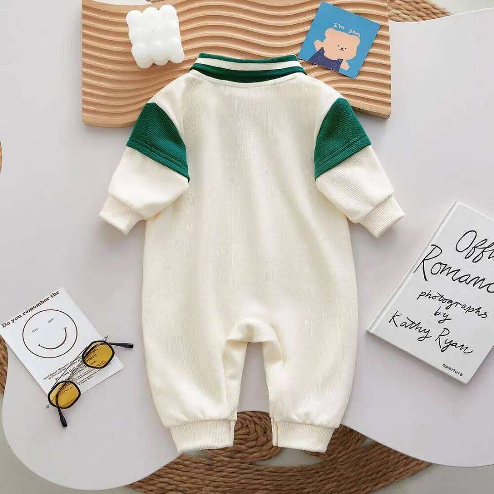 Bodysuit for 0-2 Years, Autumn Korean Baby Fashion Letter Print Romper, Infant Fall Clothing 26H0224