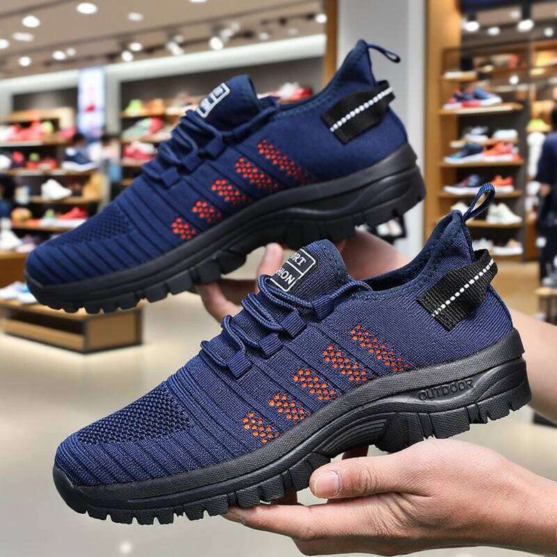 Black Men's Hiking Urban Comfortable Running Casual Shoes for Versatile Style Breathable Outdoor Sneakers Men