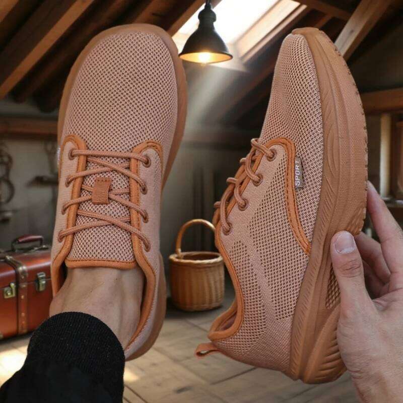 Wide Toe Thick Men's Shoe Breathable Mesh Comfortable Barefoot 2025 New Outdoor Camping Soft Soled Running Shoes