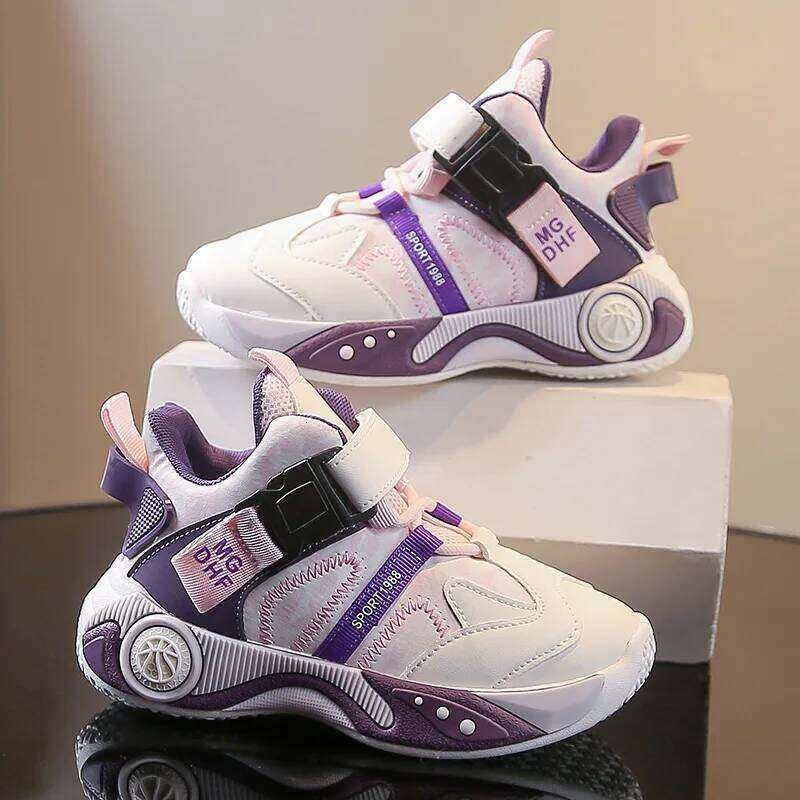 design children autumn PU leather high top kids casual sneaker luxury tennis sports shoes for girls 26W0224