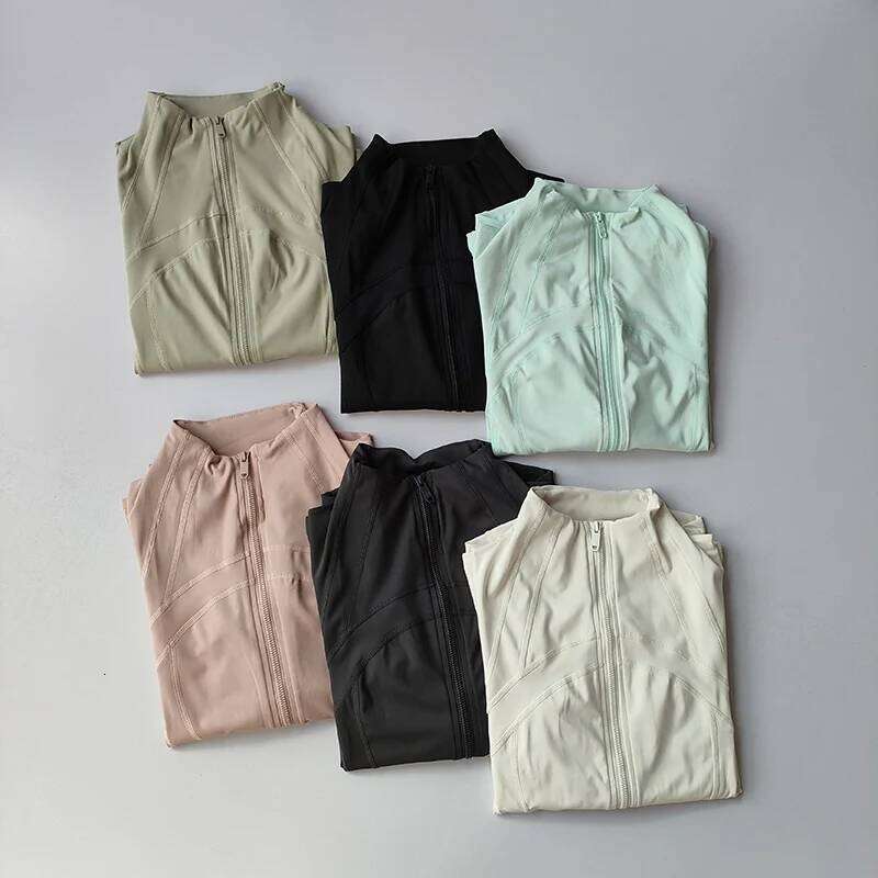 Women's Workout Slim Fit Stand Collar Zip Up Long Sleeve for Running Yoga Gym 26Y0224