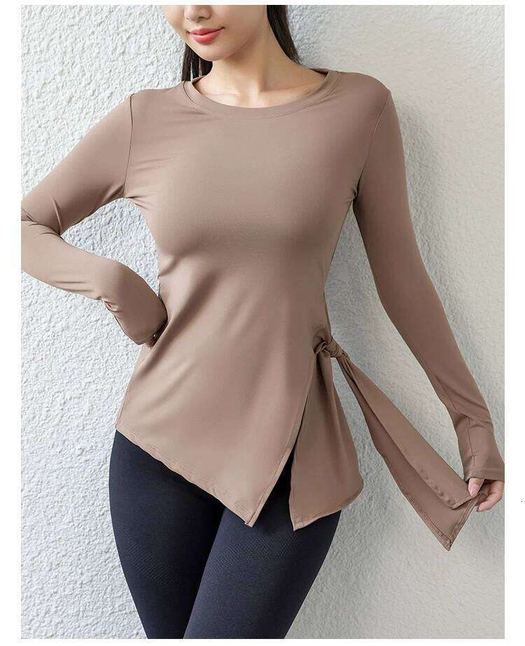 Women Slim Sweet Spicy Wind Wearing Fitness Clothes Running Yoga Long Sleeve Quick Dry Sports T-shirt 26Y0224