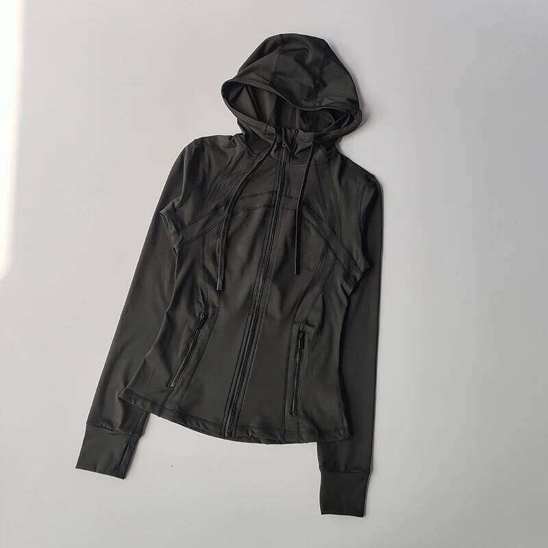 Women's Hooded Zip-Up Yoga - Windproof Long Sleeve Workout Top, Slim Fit Running Coat for Fall/Winter 26Y0224