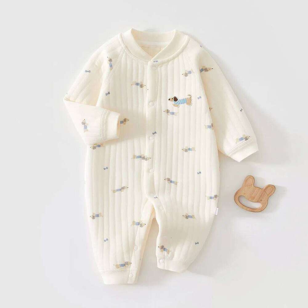 Spring Autumn Warm Jumpusit Newborn Infant 0 To 18 Month Outdoor Pure Cotton Daily Bodysuit Baby Girl Casual Romper 26H0224