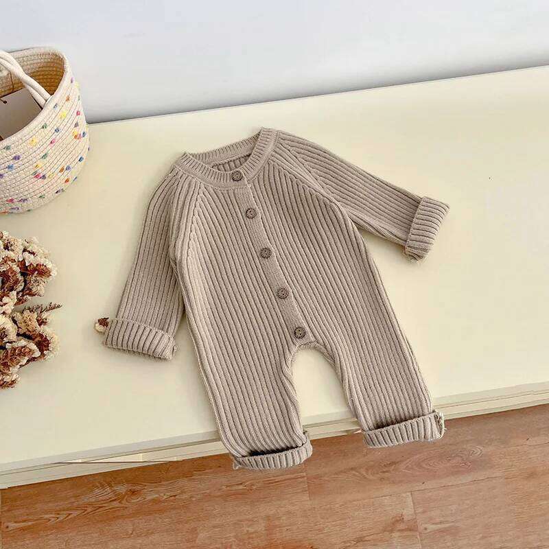 Spring NewBorns Brief Infant Girls Clothing Knit Romper Solid Baby Boys Jumpsuit Thicken Knitwear Outfits 26H0224