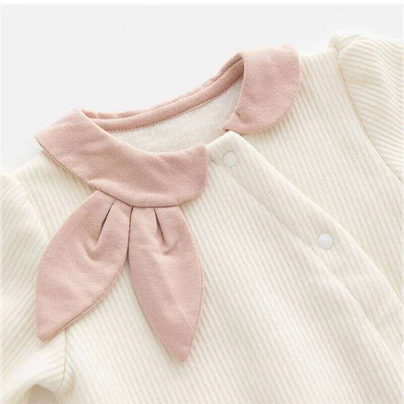 2Piece Sets Spring Autumn Baby Girl Boutique Clothes Korean Cute Cotton Long Sleeve Jumpsuits Rompers+Hat Newborn Items B041 26H0224