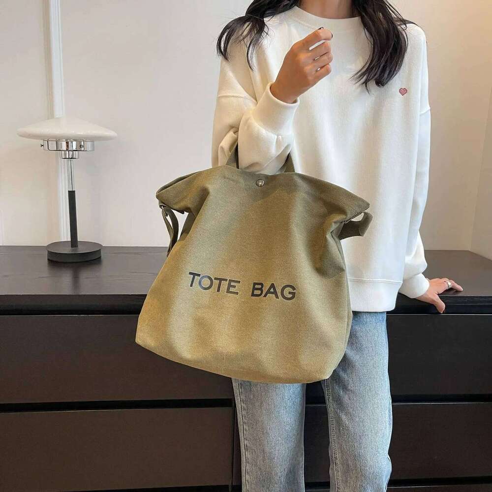 Thickened Canvas Retro Tote 2024 Premium Sense Handbag Commuter Bag Large Capacity Student Shoulder Bags Z260224