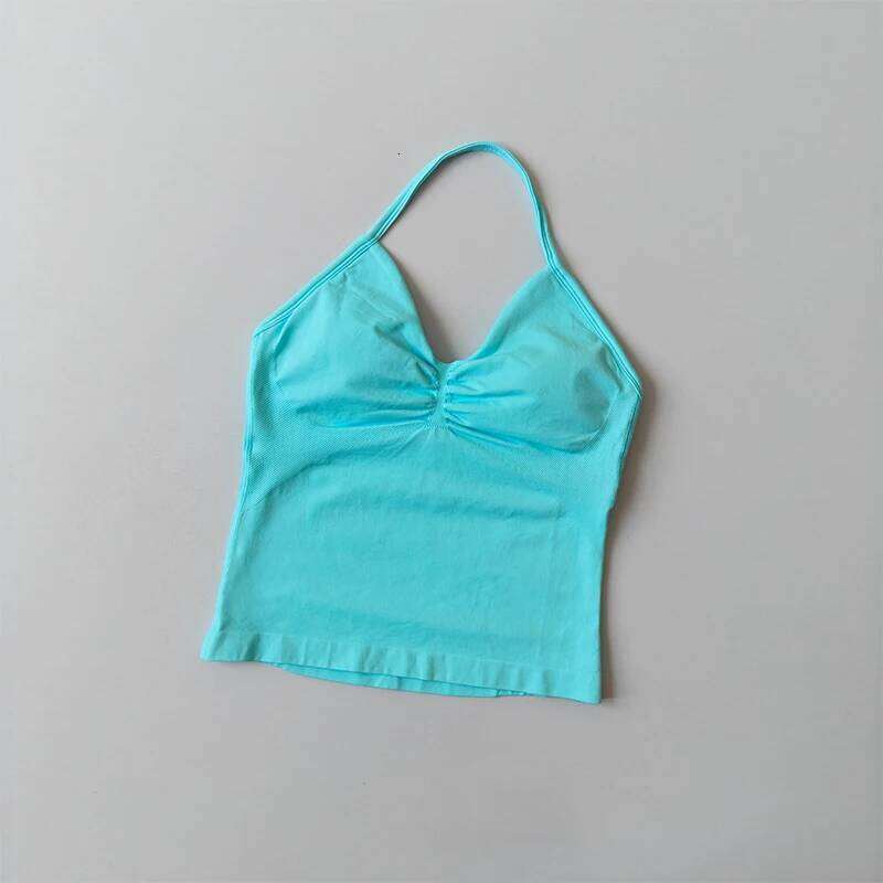 Longline Strappy Seamless Yoga Tank Tops Ruched less Gym Clothes Workout Sleeveless Shirts With Buit In Bra Vest Clothing 26Y0224