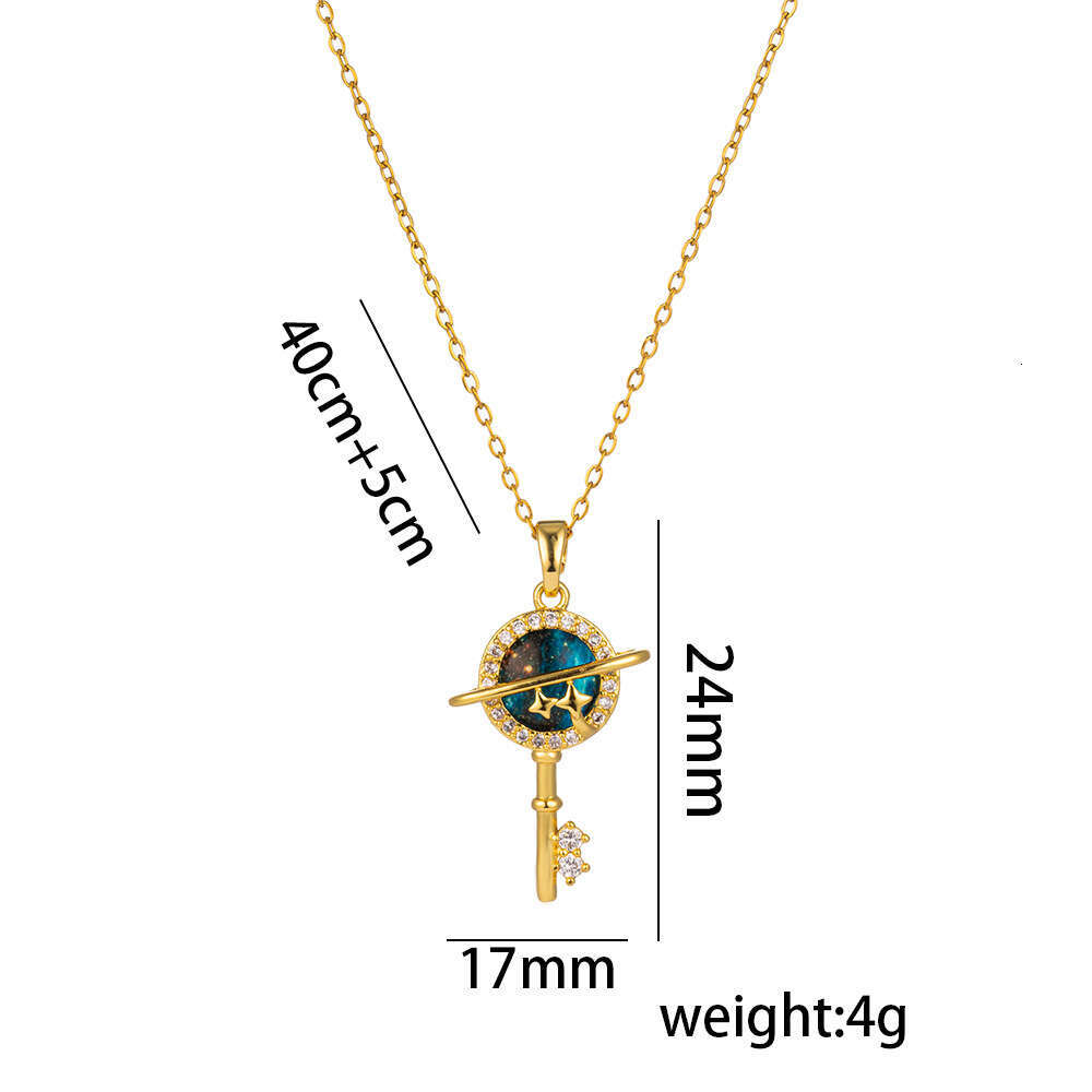 Titanium Steel Planet Starry Sky Non-Fading Necklace Fashionable High-End Clavicle Chain Jewelry For Women