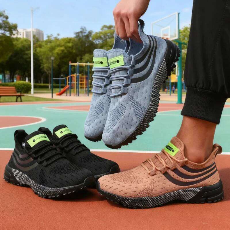 Men's Knitted Running Lightweight Breathable Sneakers Non-Slip Outdoor Athletic Shoe Casual Walking Shoes for Men Hot Sale