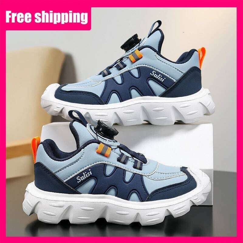 Children Sneakers High-quality Leather Wear-resistant Breathe Thick Soled Street Walking 2026 New Fashion Jogging Shoes 26W0224