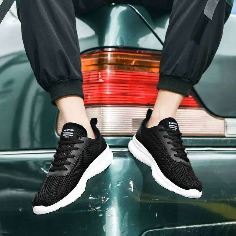 MAEDEF Summer Mesh Men's Sneakers Breathable Lightweight Mens Casual Lace-Up Walking Footwear Comfortable Man Shoes