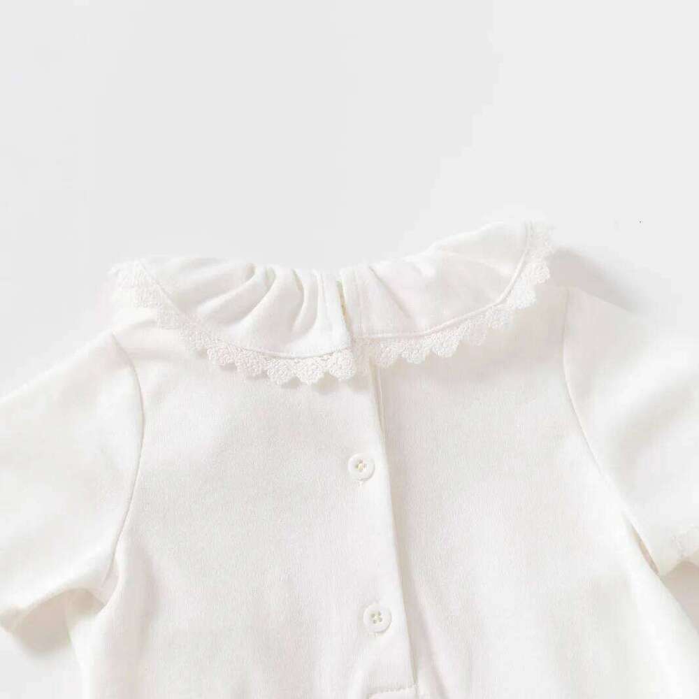 Lace Flowers Cotton Newborn Baby Girl Rompers for Spring Autumn Princess Toddler Girls Jumpsuits Clothes 26H0224