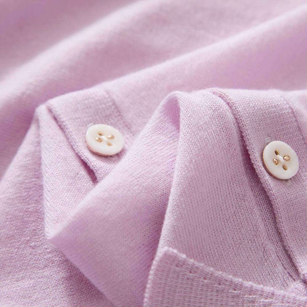 Ladies' 100% fine spun wool sweater short sleeved casual Tees solid color knitted T-shirt POLO collar Tops loose Pull Jumper 26W0224