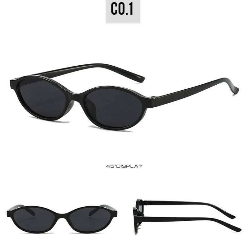 Retro Oval Sunglasses Fashion Personalized Trendy Small Frame Glasses Punk Cat Eyes Sunshade Sun Protection Eyewear 26W0224