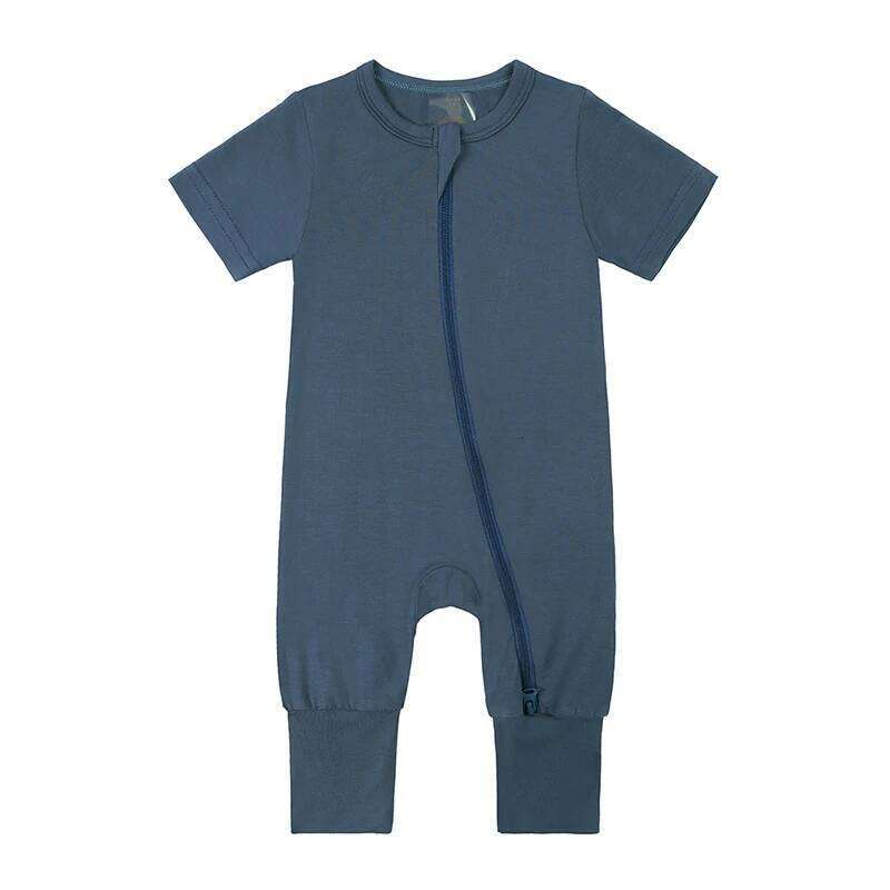 New Bamboo Fiber Infant Romper Short Sleeve Solid Color Baby Clothes Jumpsuit Toddlers One-Pieces Bodysuit For 0-24M Newborns 26Y0224