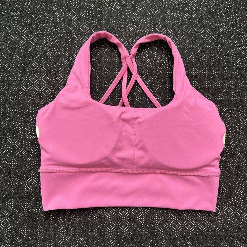 Solid Color Tight Butter Athletic Women Fitness Bra Cross Yoga Underwear Gym Sport Top Hollow Push Up Chest Pad 26Y0224