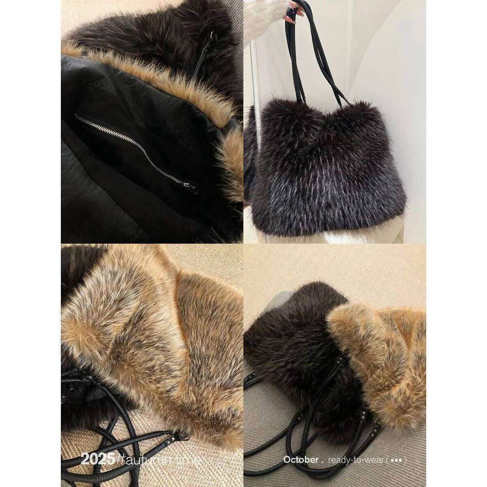 Fluffy Plush Tote Winter Soft Warm Faux Fur Bags for Women Handbags Large Capacity Shoulder Bag NEW Shopper Purses Z260224