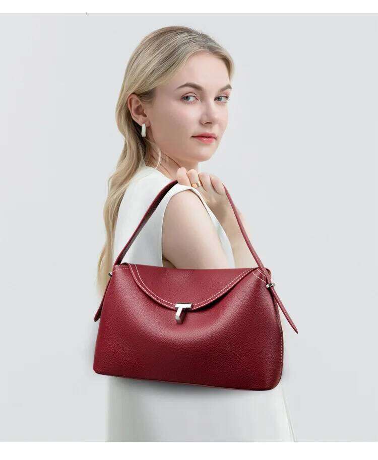 Luxury Lock PU Leather Women's Handbag Retro Crossbody Bag Bucket Tote Z260224