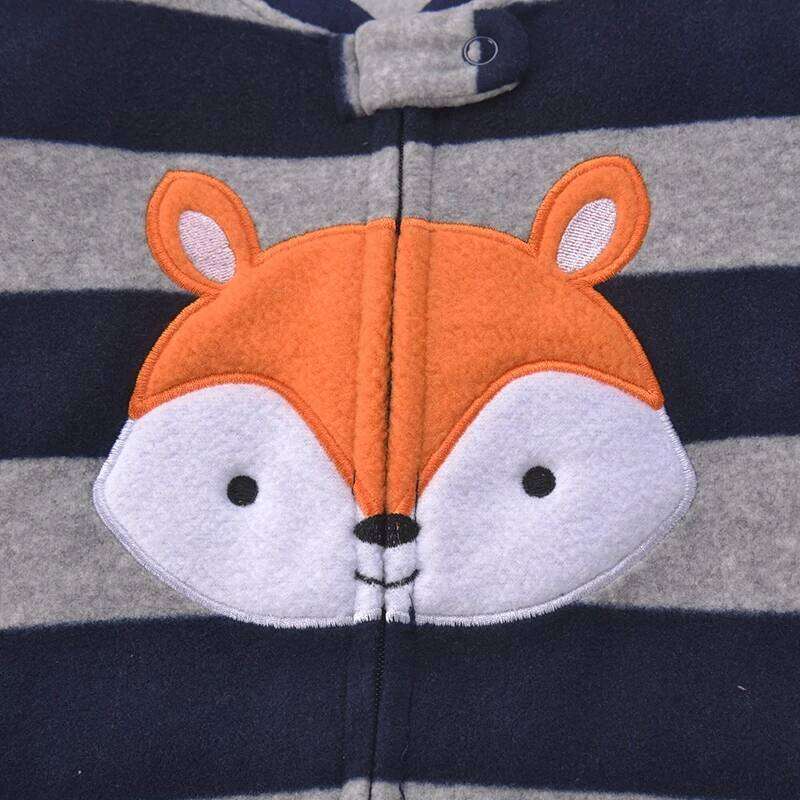 Baby Clothes Spring Autumn Warm Rompers Infant Boy Girl Indoor Pajamas Zipper Fleece Babe Animal Jumpsuit Clothing 9 -24 Months 26Y0224