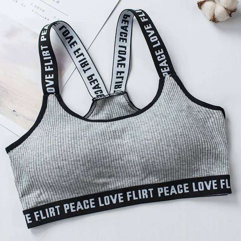 Women's Sports Push Up Yoga Bra Sport Running Gym Fitness Tops Black White Letters Seamless Underwear 26Y0224