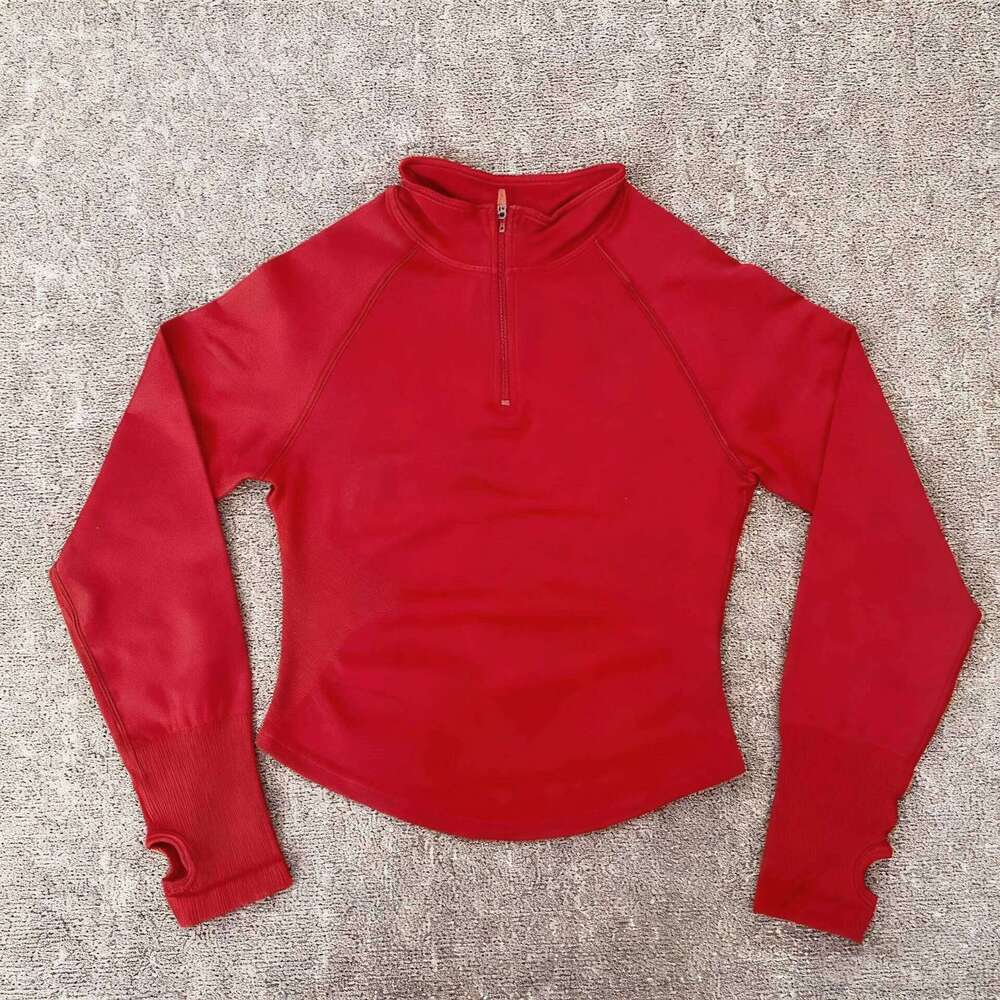 Yoga With Half Zip Shirt Women Long Sleeve Sport Tops Seamless Running Workout Coat Fitness Clothing Activewear 26Y0224