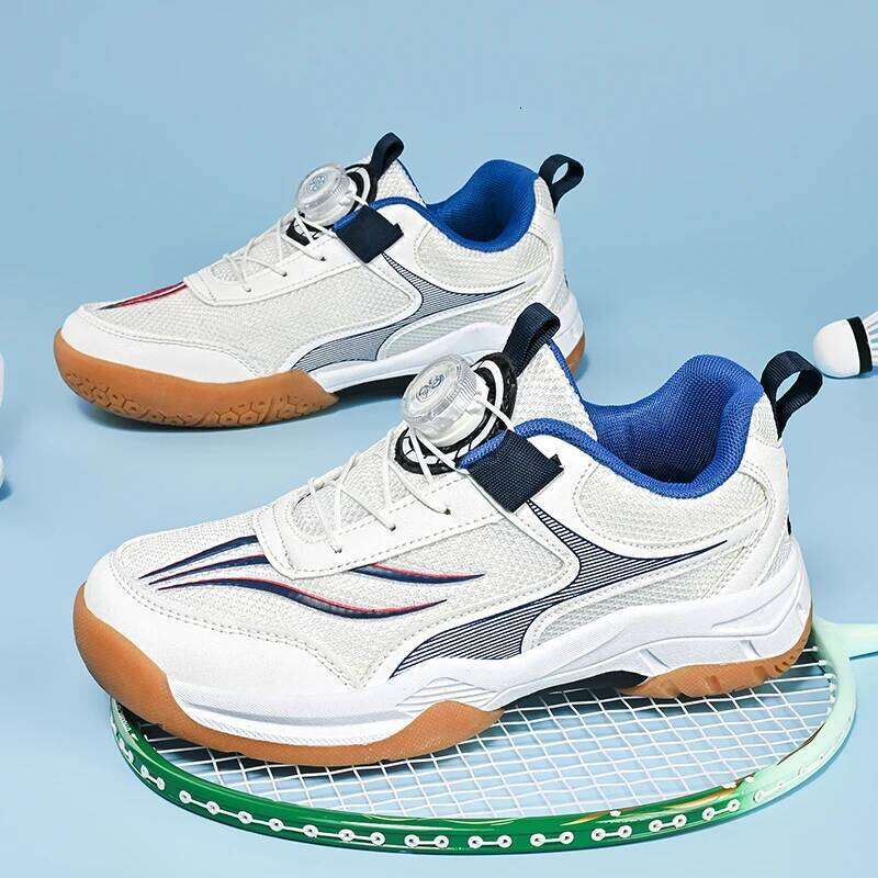 Children's badminton shoes 2026 High quality New Anti-slip wear-resistant Rotating buckle Professionalism Table tennis sneakers 26W0224