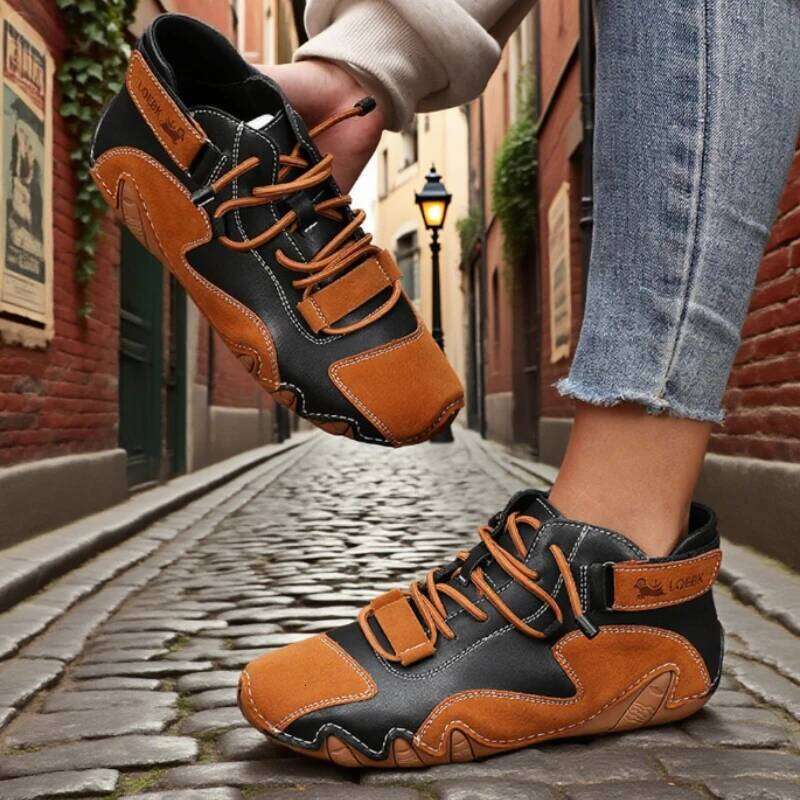 New 2025 En's Retro Design Ankle Boots Men Outdoor Casual Leather Shoes Breathable Comfortable Summer Hot Selling Flat Sneakers