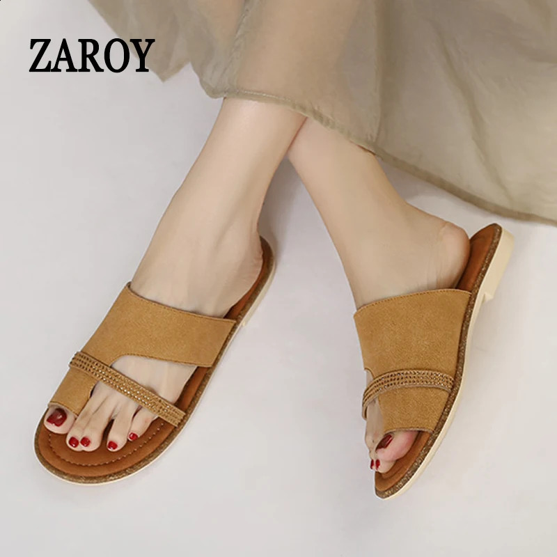 ZAROY Summer Shoes Woman Fashion Outdoor Flat Slippers Sandals Open Toe Casual Beach Slides Shoes Zapatos Para Mujer 260130