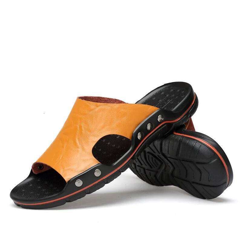 MAEDEF Men's Slides Slippers Summer Outside Men Sandals Breathable Classics Beach Slipper Flip Flop Anti-slip Casual Mens Shoes