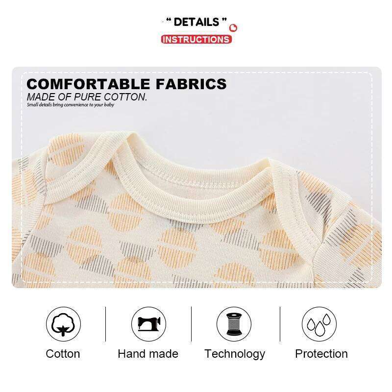 Kiddiezoom 3 Pcs Summer Fashion Baby Boy Girl Bodysuits Soft Newborn Clothing 26Y0224