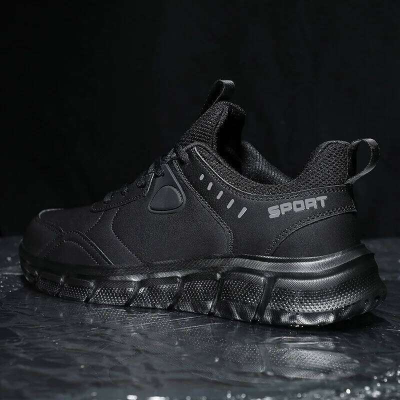 Men Hiking New Leather Windproof Lightweight Simple Versatile Jogging Male Sneakers Outdoor Non-Slip Wear Resistant Shoes