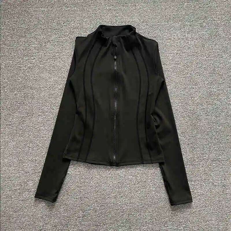 New autumn sports fitness for women tight-fitting, slim, quick-drying, breathable, stand-up collar cardigan, long-sleeved 26Y0224