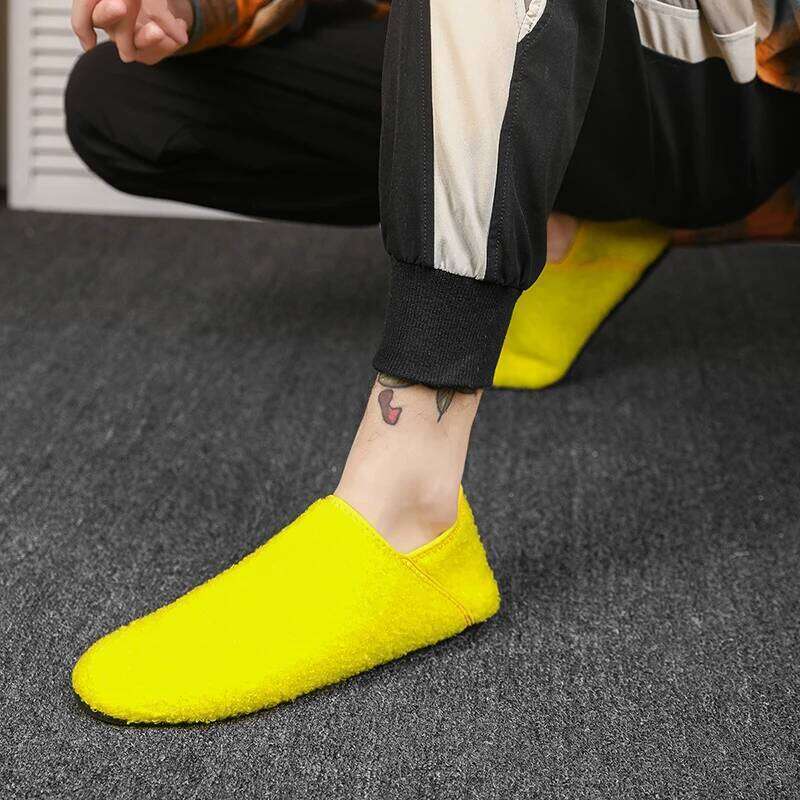 Men Winter Slippers Women Warm Soft Plush Flats Casual Male Loafers Lightweight Home Walking Couples Shoes Footwear