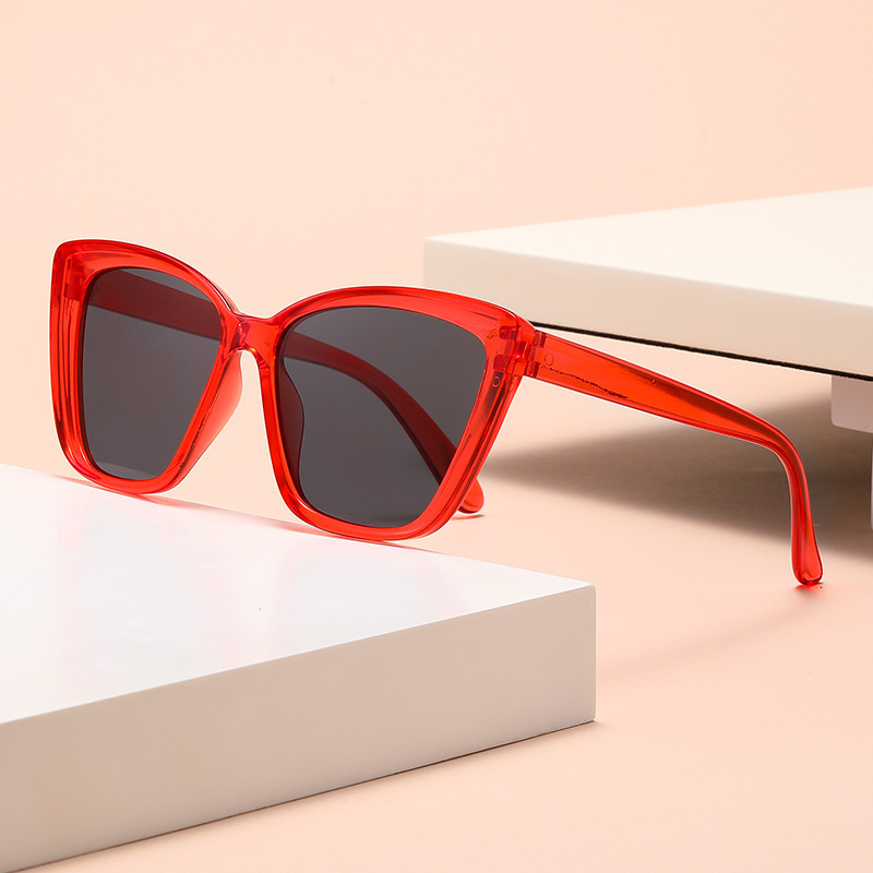 New High-End Retro Cat Eye Sunglasses Full Frame Black Glasses Unisex