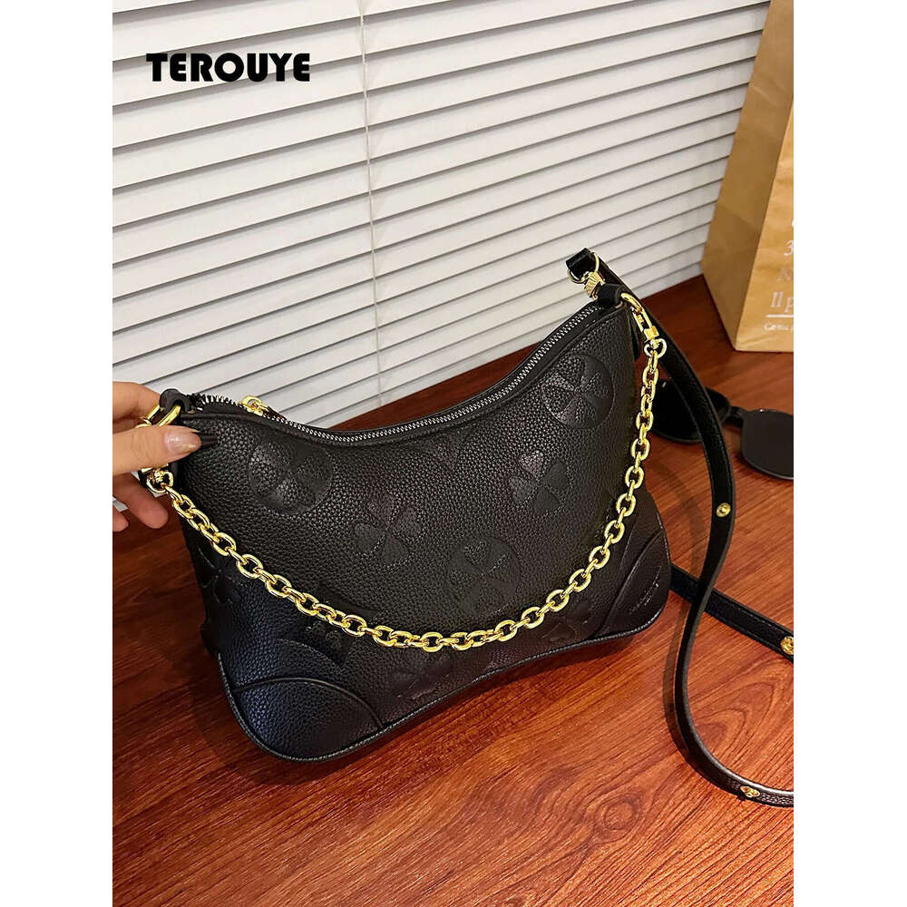 Free Shipping Bags Luxury Bags Retro Color-Blocking Classic Printed Korean-Style Trendy Women's Bag With Exquisite Patterns TEROUYE