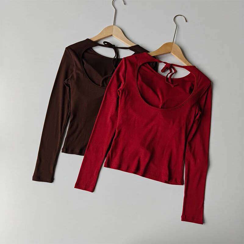 Women's Open Workout Top Premium Slim Fit Long Sleeve Yoga Shirt for Pilates Casual Wear 26Y0224