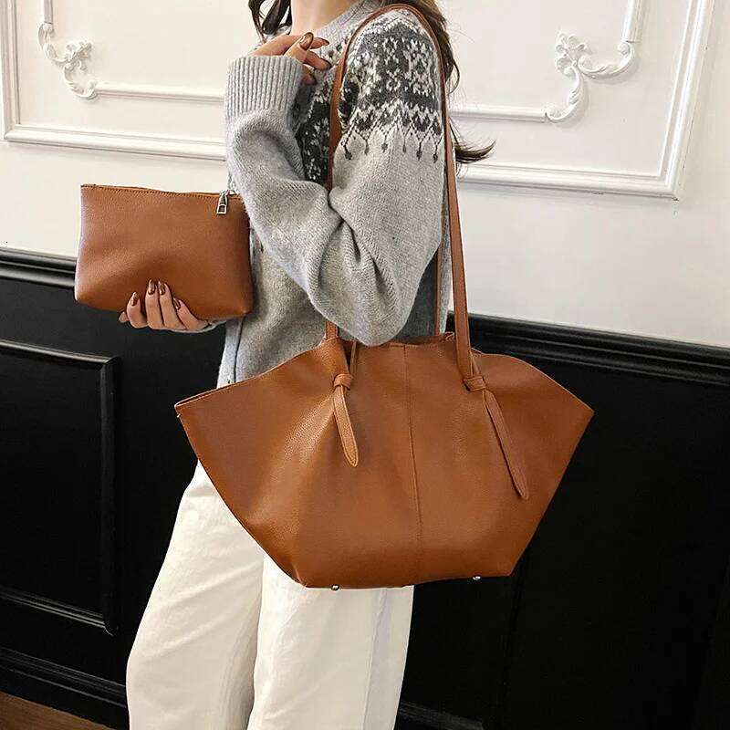 Fashionable Luxury PU Leather Handbag for Women Large Capacity Tote Bag with Top Handle Stylish Shopper Z260224