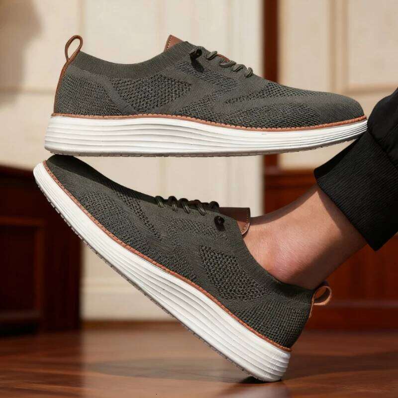 Casual Walking Breathable Mesh Knit Sneakers Hot Selling Bestselle Lightweight Non-slip Flat Lace Up Running Shoes Men