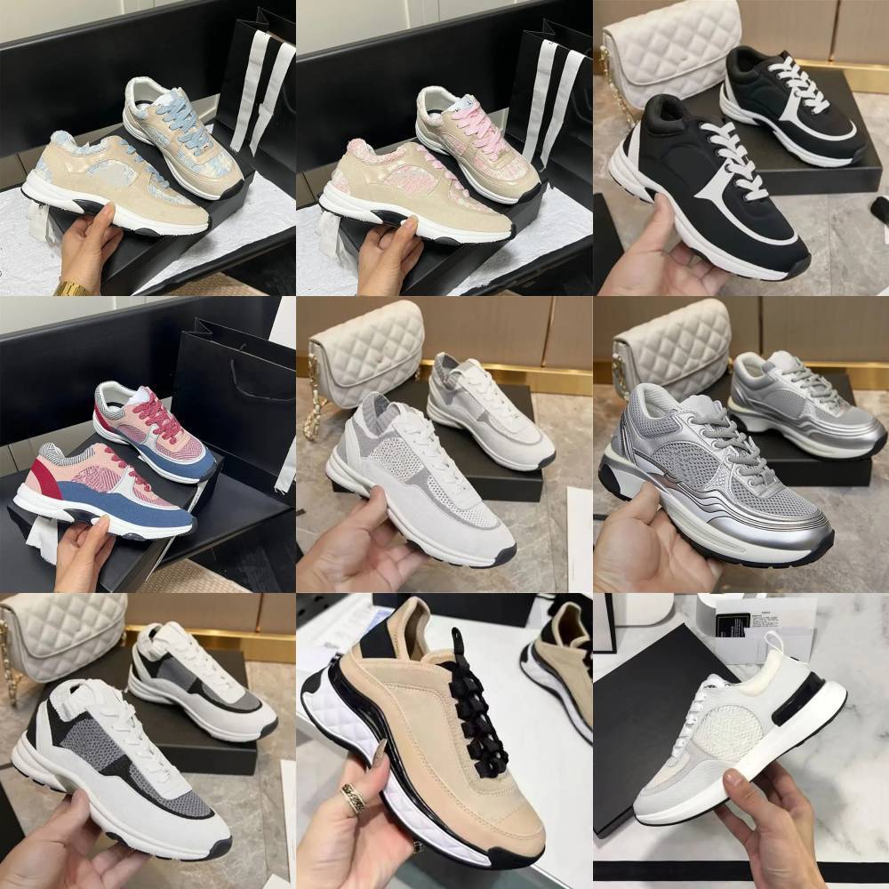 Designer CC Logo Sneakeras Trainers Outdoor Luxury Coquette Chan Runners Shoes Out Of Office Mens Women Black White Pink Red Grey Silver Fashion Brand Runner Shoes